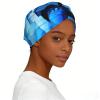 Abstract Blue Print Headbands for Women Elastic Hair Bands Breathable Boho Hair Scarf Wide Head Wraps for Daily Use view 2