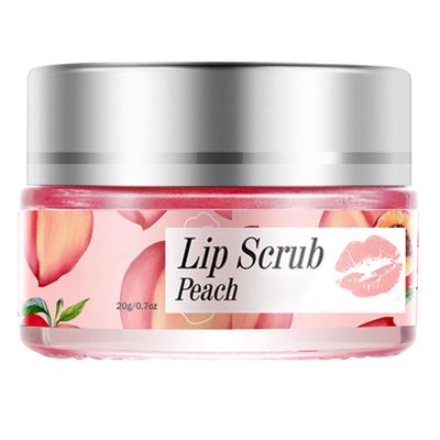 Lip Scrub Exfoliator Lip Overnight Moisturizer Sleeping Cream Repair Balm Peach.