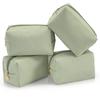 UUYUUY Makeup Bag Set for Women, 4PCS Travel Cosmetic Bags Pencil Case, Striped Seersucker Toiletry Organizer Pouches, Cute Makeup Pouch for Purse, Accessories and Gifts, Green view 1