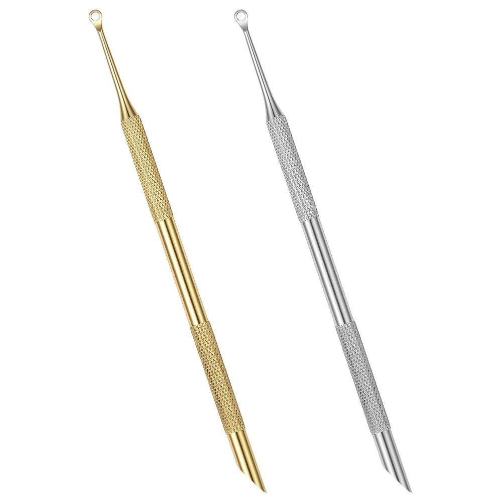 2PCS Pre Treatment Cuticle Scraper Dual Ended Loop Cuticle Pusher with Loop