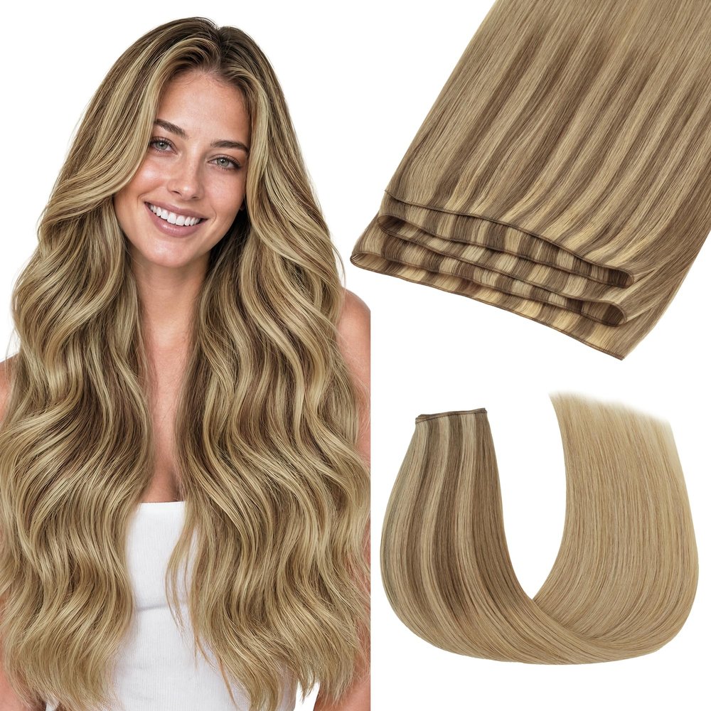 GOO GOO Genius Weft Hair Extensions Human Hair Invisible Blend Flat Weft