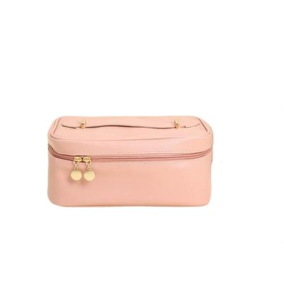 KLJUHGTR Makeup bag for women's retro cosmetics storage PU convenient portable large capacity wash