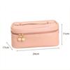 KLJUHGTR Makeup bag for women's retro cosmetics storage PU convenient portable large capacity wash view 2