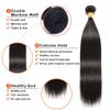 LYKELTA 1B Black Straight Bundles Human Hair 26 28 30 Inch 3 Bundles Quick Weave Extensions Natural For Women Brazilian Virgin Hair Natural Black Clean Ends No Dry Or Rough Tips view 4