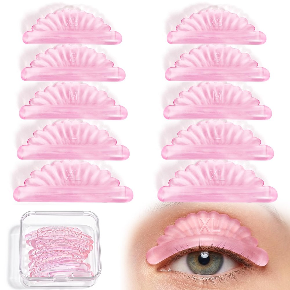 10 Pcs Lash Lift Rods, Self Adhesive Lash Lift Pads with Case