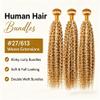 QEUOPE P27/613 Highlight Human Hair Blonde Kinkycurly Bundles 20 22 24 inch view 2