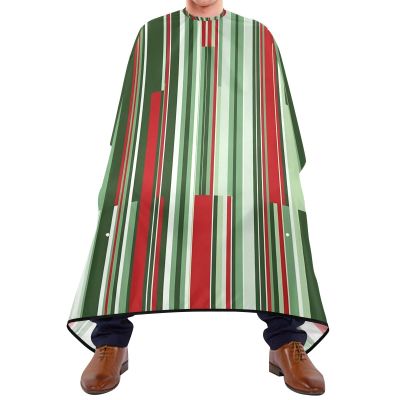 Qilmy Red Green Stripe Hair Cutting Cape, Waterproof Salon Barber with Adjustable Closure, Professional Hair Cutting Cape Haircut for Men Women - 65" x 55"