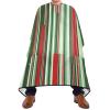 Qilmy Red Green Stripe Hair Cutting Cape, Waterproof Salon Barber with Adjustable Closure, Professional Hair Cutting Cape Haircut for Men Women - 65" x 55" view 1