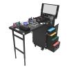 Portable Cosmetic Trolley Storage Organizer with 4 Removable Drawers, Foldable Nail Table with Speakers, 110.23lbs Maximum Load Capacity for Hair Stylists, Pet Groomers, Makeup Artists view 1