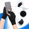 3 Pair Black Cotton Fingerless Gloves, Black Fingerless Moisturizing Gloves view 3