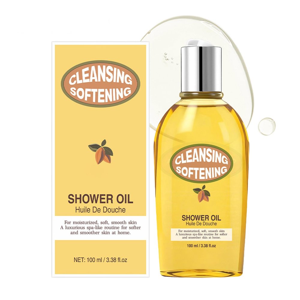 WTWU 100mL Refreshing Almond Shower Oil for Deeply Moisturizing & Nourishing and Gentle Beauty Body Wash