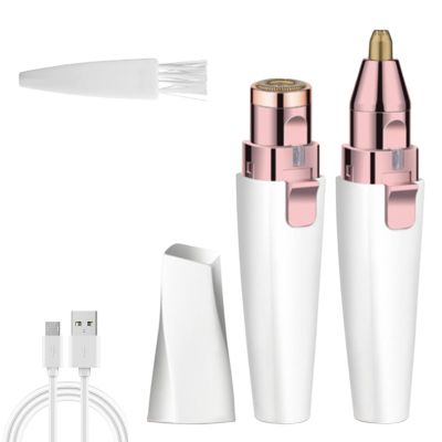 Bivelle Hair Remover for Face and Nose,Facial Hair Removal for Women,2 In1 Rechargeable Facial Hair & Eyebrow - LED Light