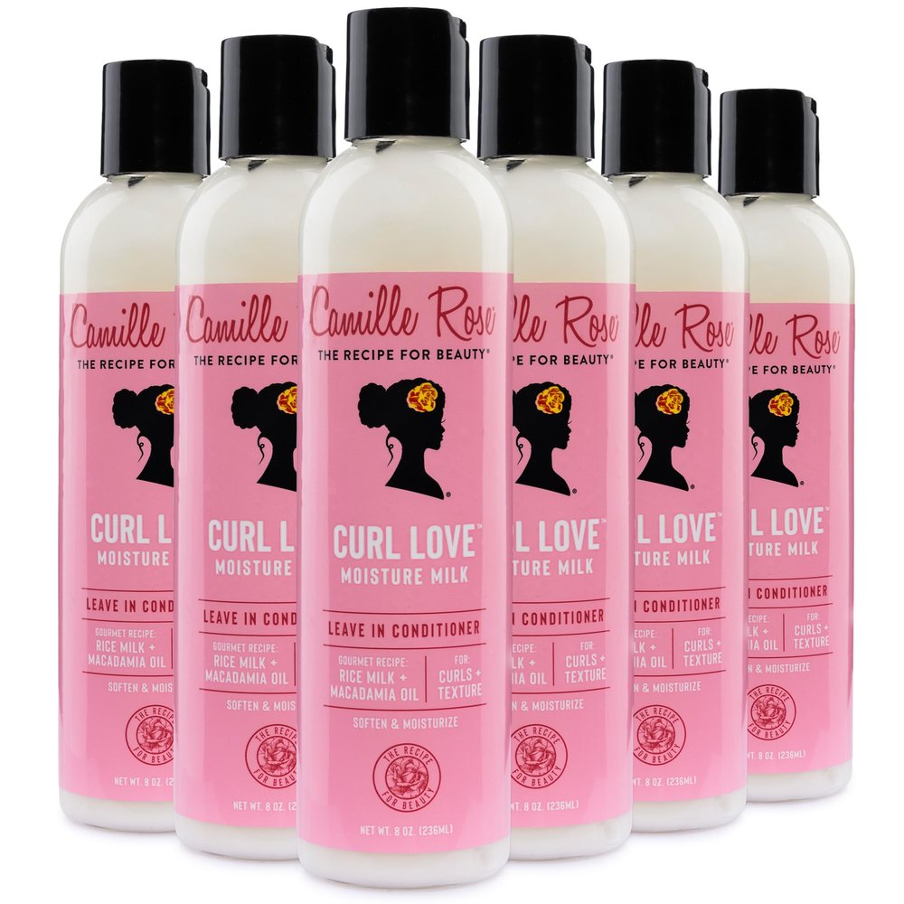 Camille Rose Leave-In Conditioner, Curl Love Moisture Milk 6-Pack Curly Hair Moisture, Detangler, Frizz Control, 8 Fl Oz Ea
