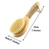Bath Brush Soft Solid Wood Short-Handled Round Head, Body Brush Natural Bristle Hair Gentle and Non-irritating Body Scrubber, Non-Slip Handle(Natural A,7.9 * 3.1inches*1) view 4