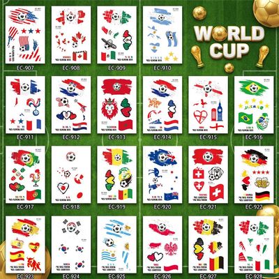 2026 World Cup National Flag Temporary Tattoos for Adults & Kids, Sunproof Sweatproof Long Lasting, Easy to Remove with Baby Oil or Olive Oil, Football Party Cheer Decorations (Italy)
