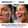 2026 World Cup National Flag Temporary Tattoos for Adults & Kids, Sunproof Sweatproof Long Lasting, Easy to Remove with Baby Oil or Olive Oil, Football Party Cheer Decorations (Italy) view 2