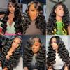 LadrXadr Loose Wave Bundles Loose Wave Bundles Human Hair Black Human Hair Bundle Unprocessed Virgin Color 1B Bundle 20 22 24 Inch 150g view 2