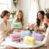 Mostop Custom Seersucker Makeup Bag, Personalized Embroidered Monogram Toiletry Pouch, Summer Beach Organizer, Gift for Her Bridesmaid Gift view 2