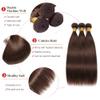 Vinmdonm #4 Brown Bundles Human Hair Chocolate Brown Straight 3 Bundles 18 20 22 inch 10A Real Color #4 Straight Human Hair Extensions 160g view 3