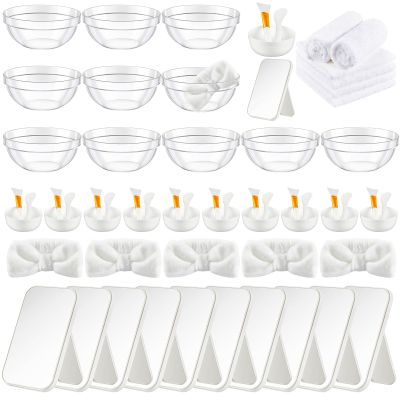 Teenyyou 12 Set White Spa Party Supplies for Girls Women for Sleepover