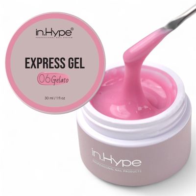 IN.HYPE Express/Liquid Builder Gel/Hard Gel in a Pot Hema, TPO- free for Nail Enhancing/Overlays/Strengtenning (Gelato #6)