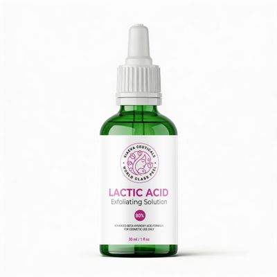 Lactic Gel Peel - Cosmetic Facial Peel 30ml | AHA Exfoliating Skin Resurfacing Solution for Smooth & Refined Looking Skin | Professional Cosmetic Peel for Advanced Skincare Routines ((80% Strength))