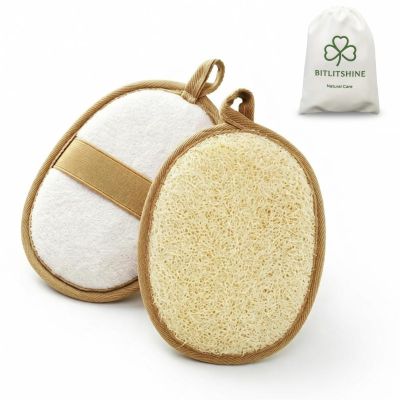 Organic Natural Loofah Sponge,Exfoliating Body Scrubber for Shower