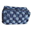Serounder Checkered Portable Makeup Bag Scratch Proof Cosmetic Case for Travel Toiletry Accessories 7.1x4.3x3.9in (Blue) view 1