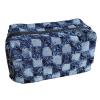 Serounder Checkered Portable Makeup Bag Scratch Proof Cosmetic Case for Travel Toiletry Accessories 7.1x4.3x3.9in (Blue) view 4