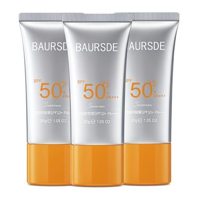 Face Sunscreen SPF50+, 3 x 30g(90g),UVA/UVB Protection,Hydrating & Soothing
