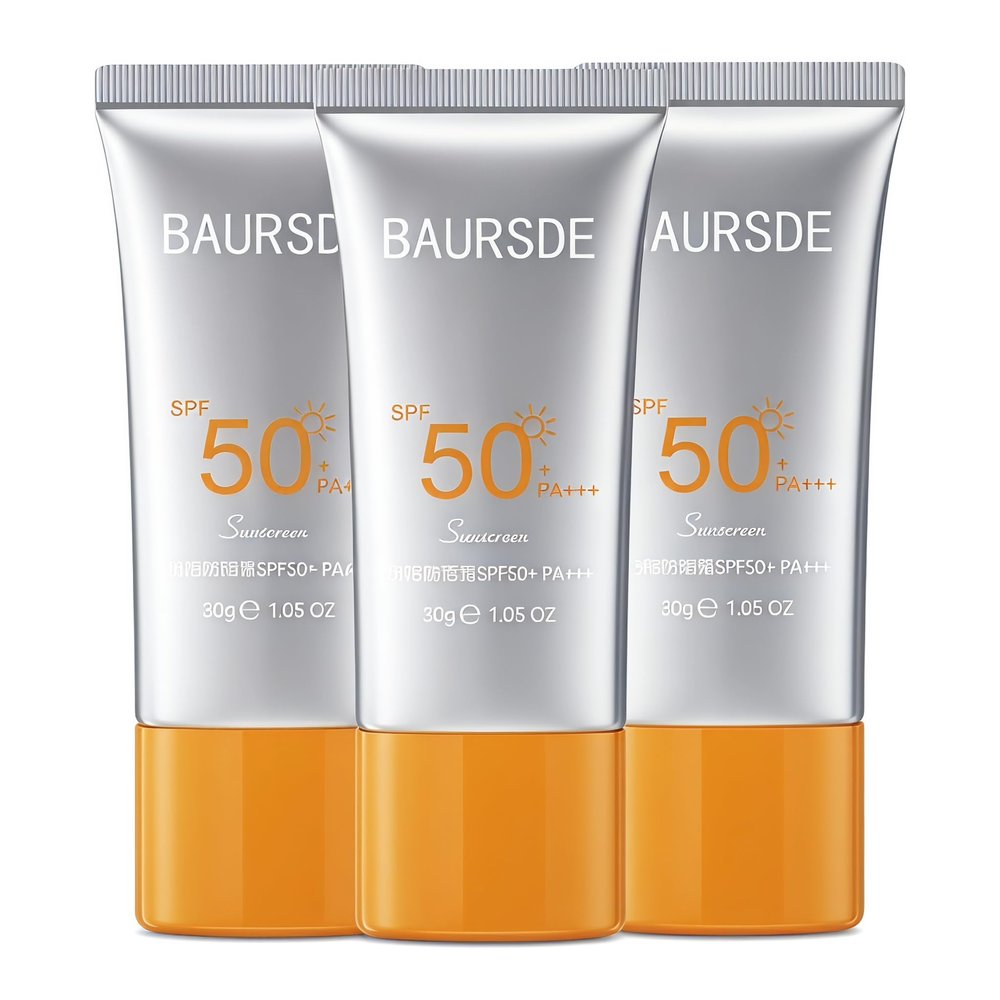 Face Sunscreen SPF50+, 3 x 30g(90g),UVA/UVB Protection,Hydrating & Soothing