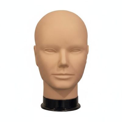 Male Practice Head model Smooth Surface Bald Practice Head Stable Mounting Beauty Supply for Cosplay Room , Rubber Head - Completely Blank