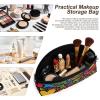 HKMNTGD Half Moon Makeup Bag,Cute Doodles And Linesprinted Portable Curved PU Leather Small Cosmetic Pouch with Wrist Strap view 4