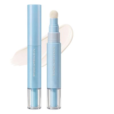 Dual-effect Concealer & Foundation Eye Concealer, 2-in-1 Liquid Foundation & Eye Concealer Pen, Long-Lasting Concealer Face Cream (2pcs, Milky White)