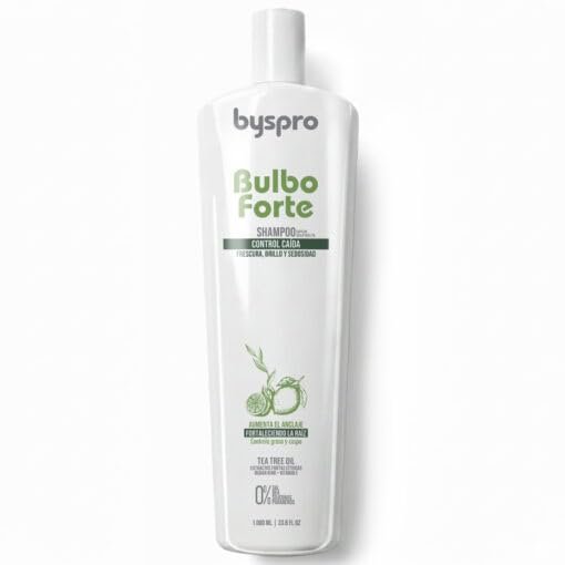BYS Pro Bulbo Forte Hair Shampoo Byspro | Shampoo Capilar Para Cabello Debil con Tea Tree Oil Extractos Frutales Citricos y Vitamina E Colombia 33.8oz 1000ml