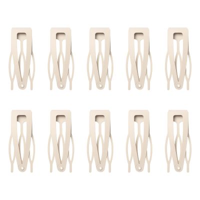 10 Pcs Double Grip Hair Clips, Sightor Metal Snap Hair Clips Hair Barrettes for Women Hair Making Salon Supplies Hair Accessories (Beige)