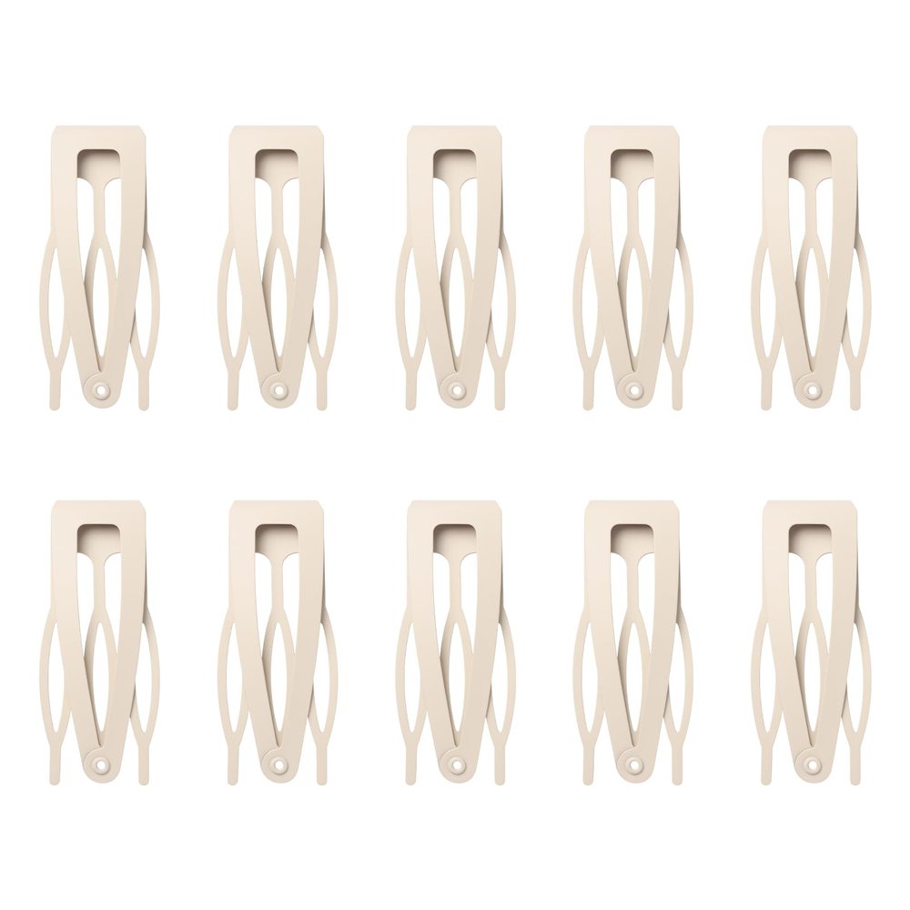 10 Pcs Double Grip Hair Clips, Sightor Metal Snap Hair Clips Hair Barrettes for Women Hair Making Salon Supplies Hair Accessories (Beige)