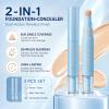 Dual-effect Concealer & Foundation Eye Concealer, 2-in-1 Liquid Foundation & Eye Concealer Pen, Long-Lasting Concealer Face Cream (2pcs, Nude Pink) view 4
