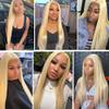 #613 Bundles Human Hair Blonde Straight Bundles 24 26 28 Inch Unprocessed Virgin Bleach Blonde Straight Human Hair Extensions 50 Gram Per Bundle 3 Bundle view 2