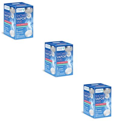 Personal Care Shower Vapor Tabs with Eucalyptus and Essential Oils, Non-Medicated, 5 Tablets