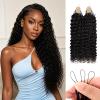 Human Crochet Hair for Black Women 18 Inch Water Wave Pre-Separated 60g Invisible Miracle Knots Feather Crochet Human Hair Easy Install Hook Design, Lightweight & No Itch Hair Bundles 1B# view 1