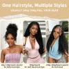Human Crochet Hair for Black Women 18 Inch Water Wave Pre-Separated 60g Invisible Miracle Knots Feather Crochet Human Hair Easy Install Hook Design, Lightweight & No Itch Hair Bundles 1B# view 4
