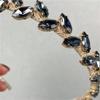 GFHSKRPL Gray Vintage Metal Crystal Hair Bands For Women Leaves Rhinestone Clips Headdresses view 2