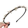 GFHSKRPL Vintage Pearl Hair Hoop With Thin Edge Chain, Sweet Female Clip, Wash Accessory view 1