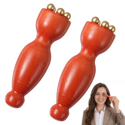 2PCS Sandalwood Facial Massage Tool, Wooden Face Massager Roller
