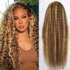 Armodeo Ombre Highlight Lace Front Wigs Human Hair 250 Density 4/27 Honey Blonde Lace Front Wigs Pre Plucked Frontal Wigs 22 Inch view 1