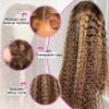 Armodeo Ombre Highlight Lace Front Wigs Human Hair 250 Density 4/27 Honey Blonde Lace Front Wigs Pre Plucked Frontal Wigs 22 Inch view 3