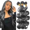 Grey Human Hair Bundles Body Wave Highlight P1B/GR Two Tone Black And Sliver 32 32 32 Inch Virgin Hair 100/PC 3 Extensions view 1