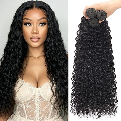 Natural Black Human Hair Bundles 16 18 20 Inch Water Wave Bundles,300 Gram
