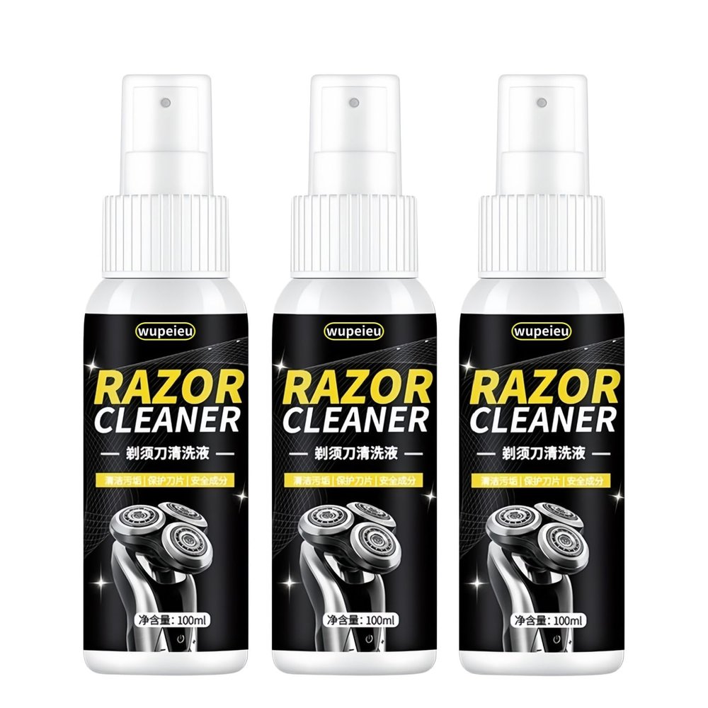 wupeieu 100ml (3.38 Fl Oz) Razor Cleaning Liquid, Compatible With Philips All Electric Shavers, Cleans Your Shaver For Optimal Hygiene(3 pcs)